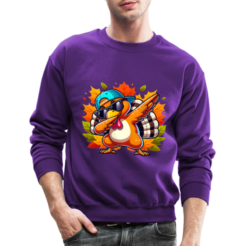 Dabbing Thanksgiving Turkey Sweatshirt - purple