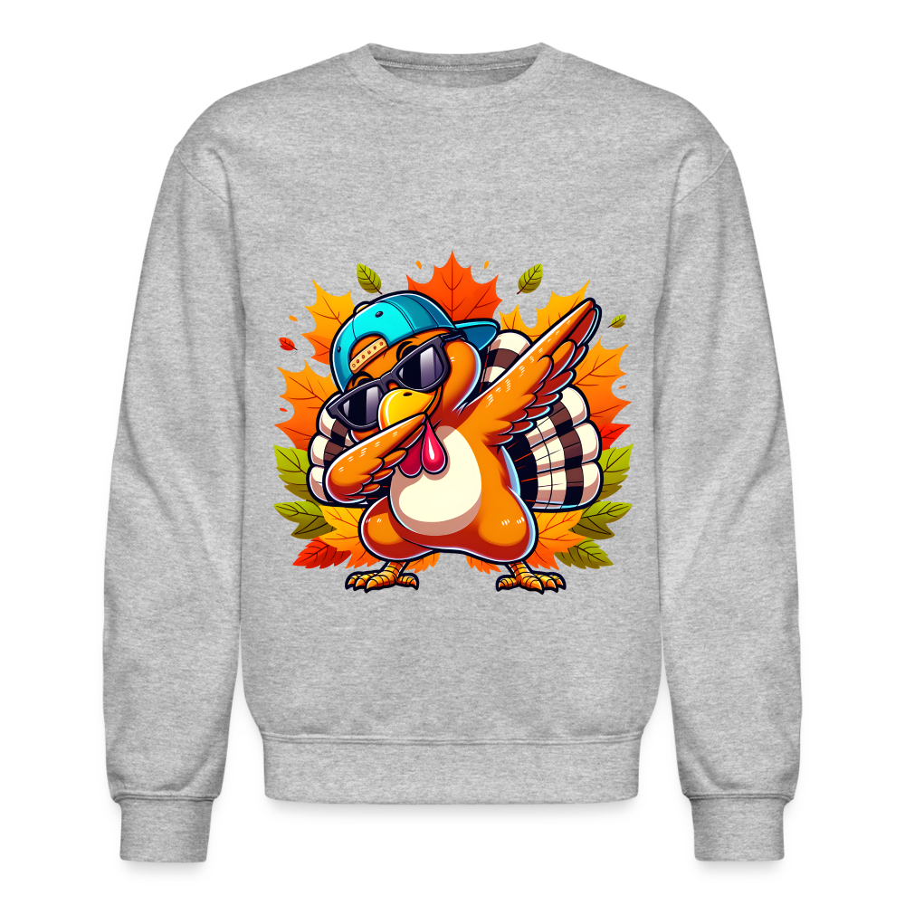 Dabbing Thanksgiving Turkey Sweatshirt - heather gray