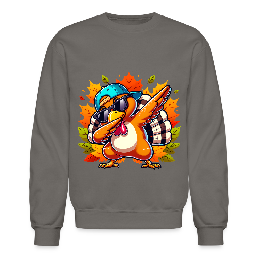 Dabbing Thanksgiving Turkey Sweatshirt - asphalt gray