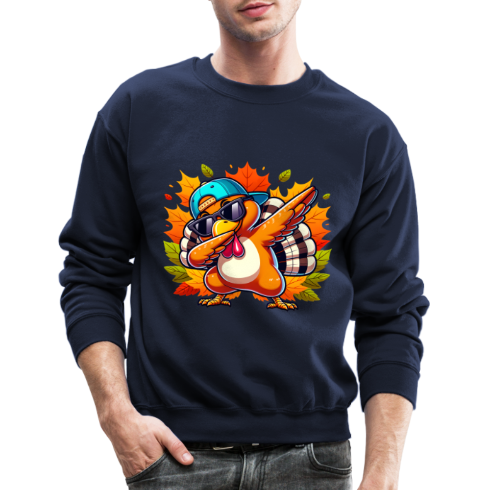 Dabbing Thanksgiving Turkey Sweatshirt - navy