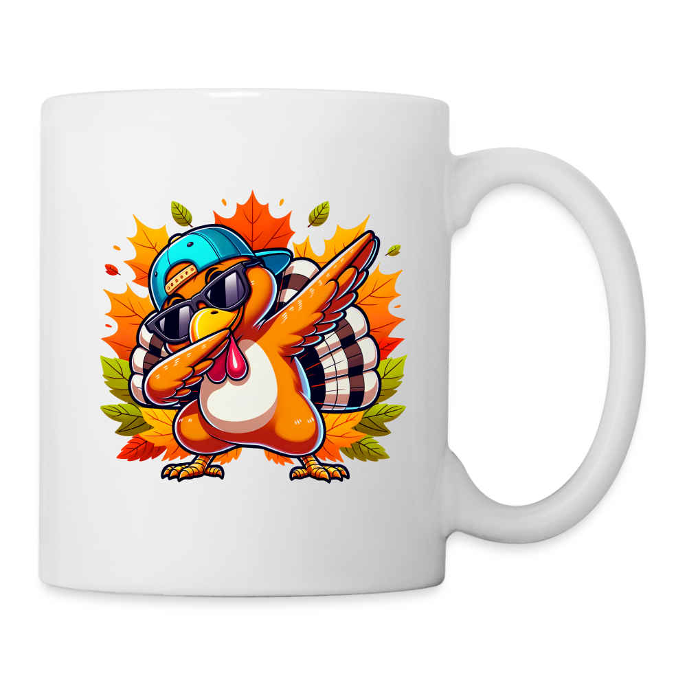Dabbing Thanksgiving Turkey Mug - white