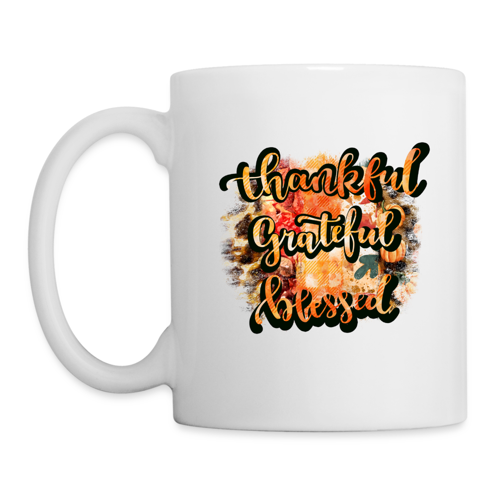 Thankful Grateful Blessed Coffee Mug Color: One Size