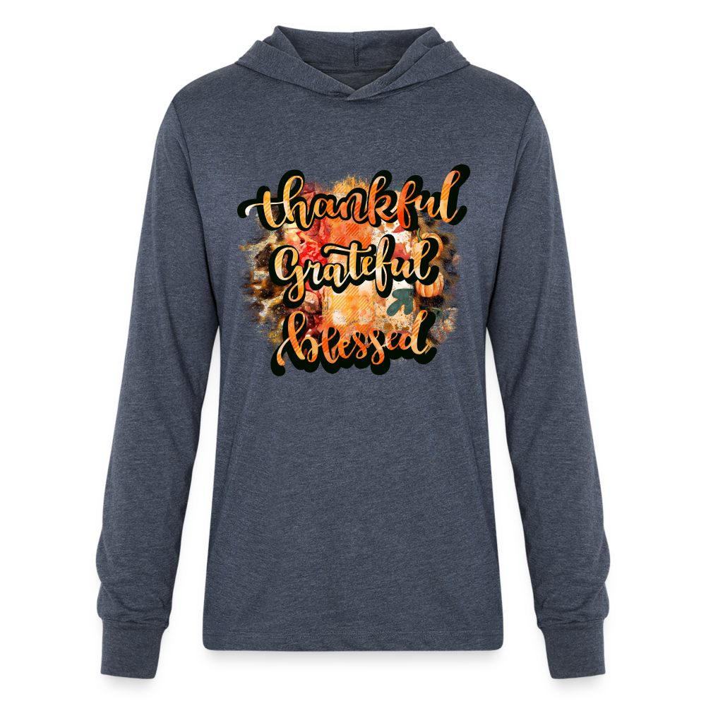 Thankful Grateful Blessed Hoodie Shirt - heather navy