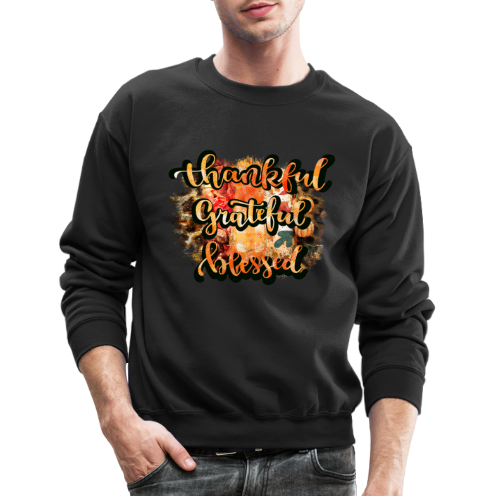 Thankful Grateful Blessed Sweatshirt - black