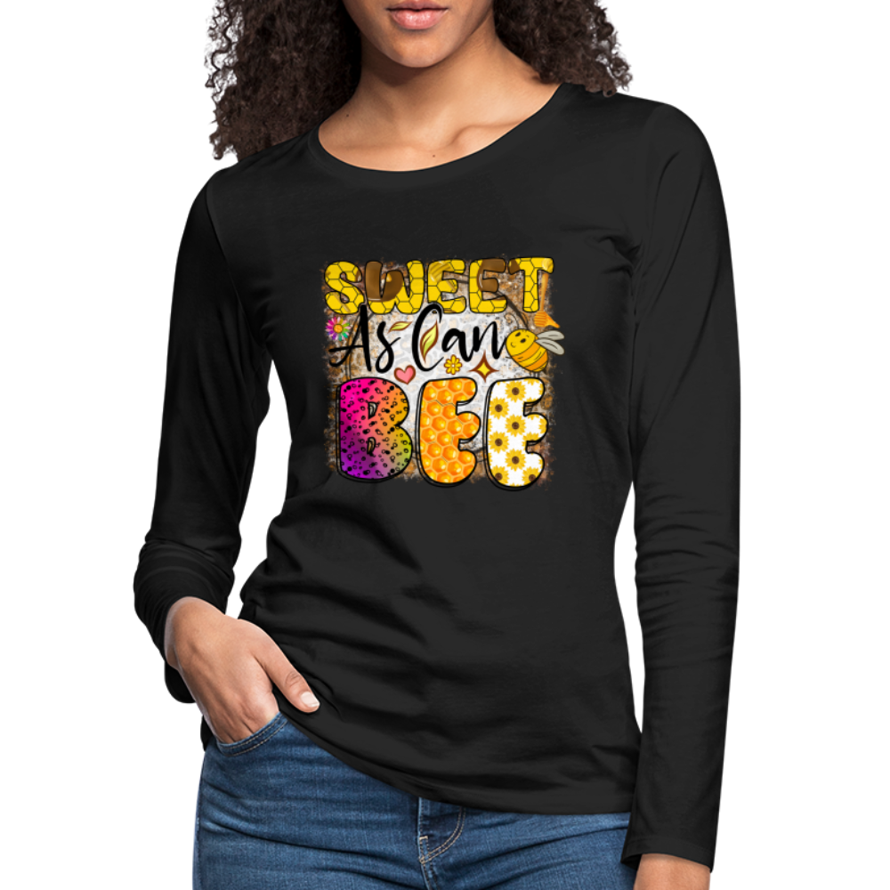 Sweet As Can BEE Women's Premium Long Sleeve T-Shirt Color: white