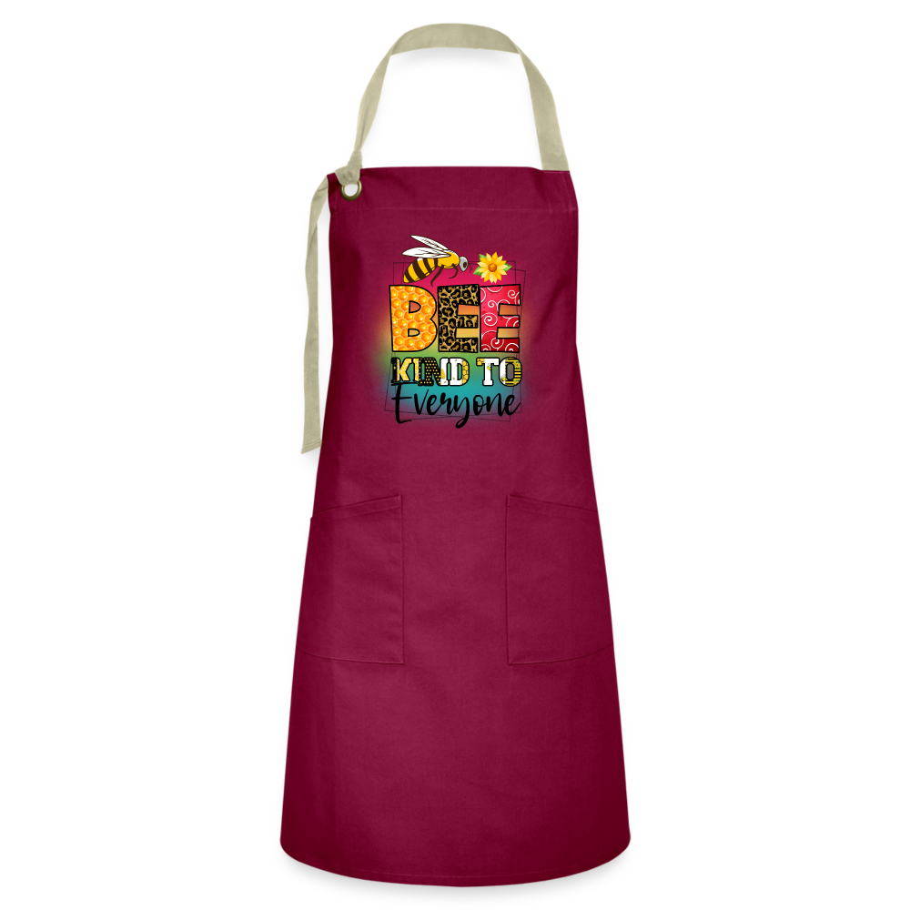 BEE Kind to Everyone - Artisan Apron Color: burgundy/khaki