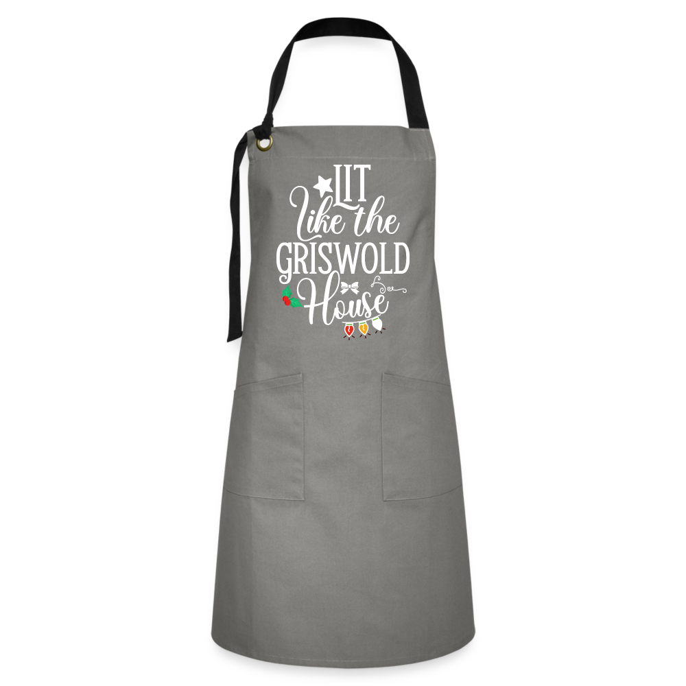 Lit Like The Griswold House - Artisan Apron Color: gray/black