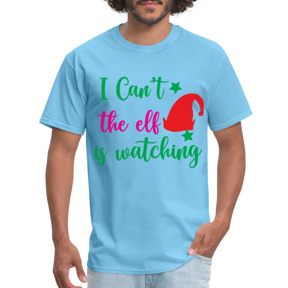 I Can't The Elf Is Watching T-Shirt - aquatic blue
