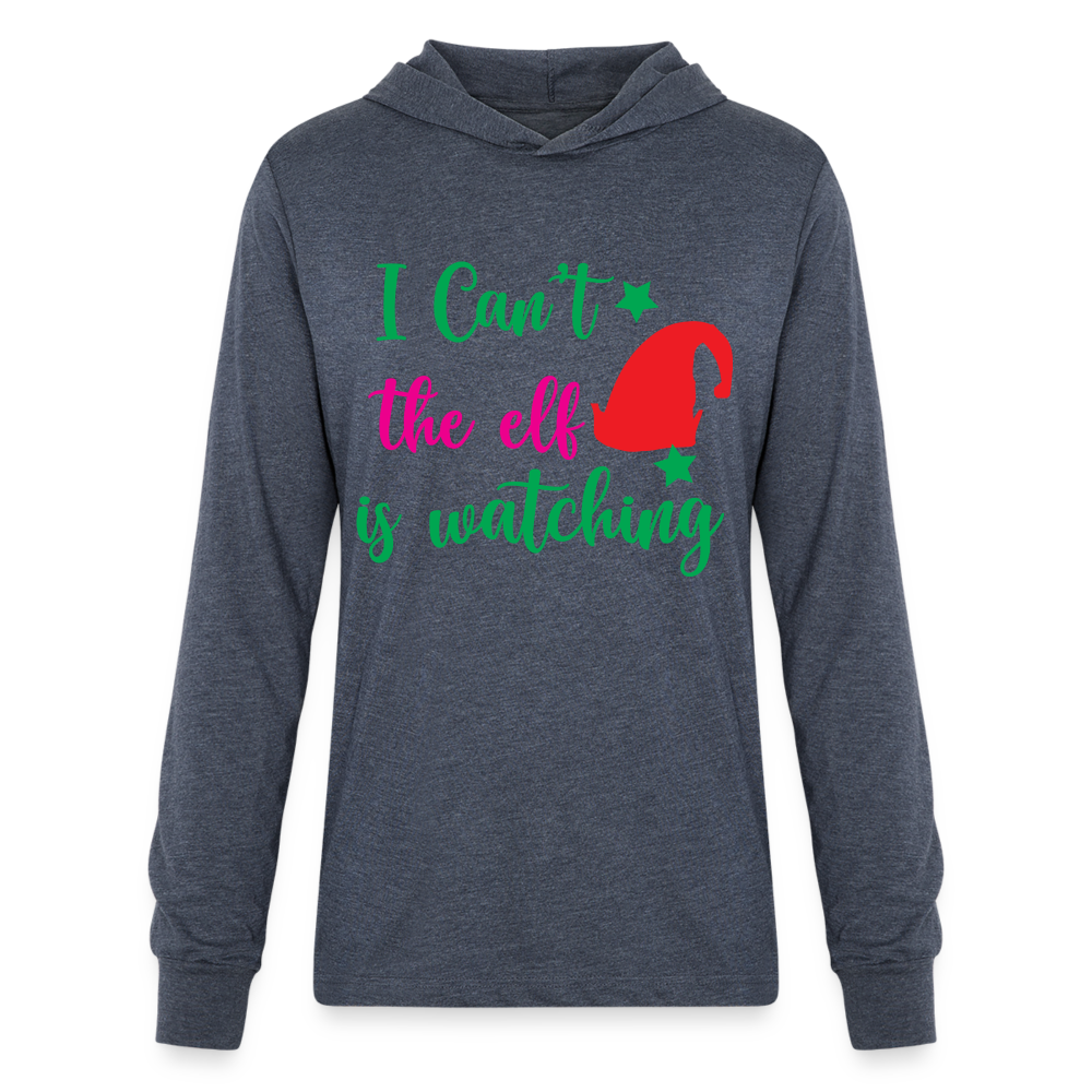 I Can't The Elf Is Watching - Long Sleeve Hoodie Shirt - heather navy
