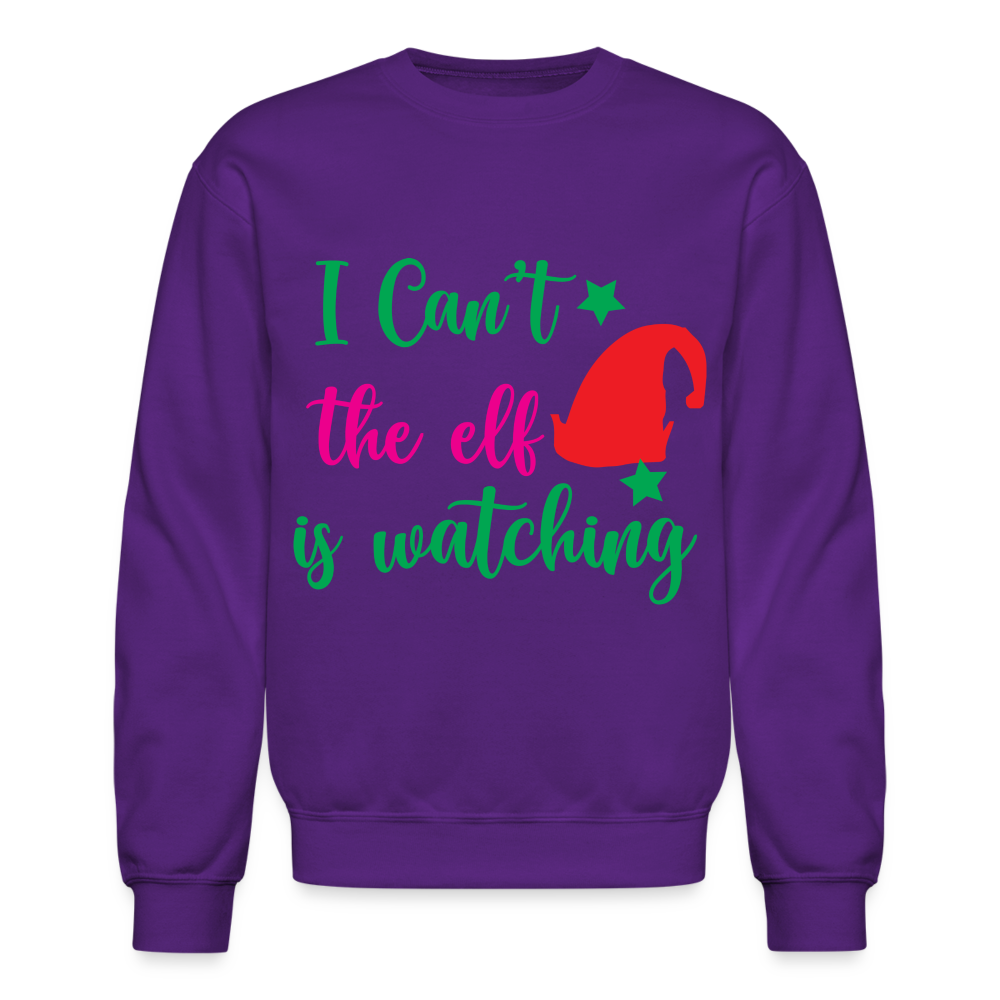 I Can't The Elf Is Watching Sweatshirt Color: purple