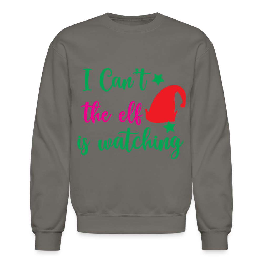 I Can't The Elf Is Watching Sweatshirt Color: forest green