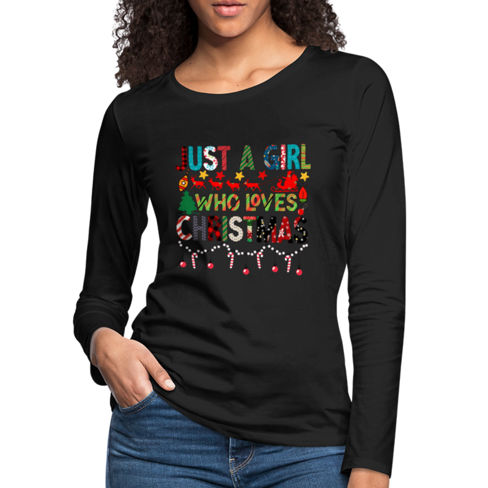 Just a Girl Who Loves Christmas Premium Long Sleeve T-Shirt Color: white