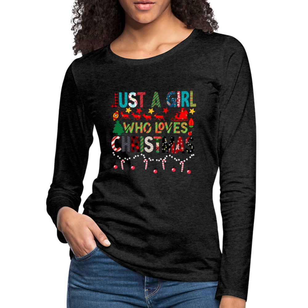 Just a Girl Who Loves Christmas Premium Long Sleeve T-Shirt Color: white