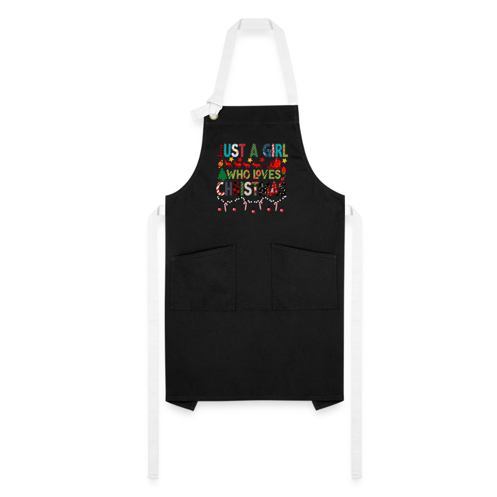 Just a Girl Who Loves Christmas - Artisan Apron Color: black/white