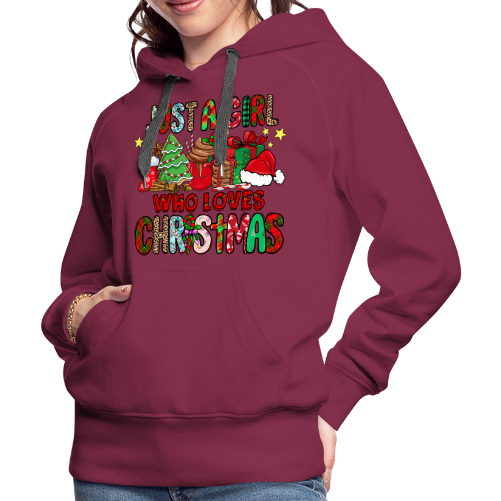 Just A Girl Who Loves Christmas - Premium Hoodie - burgundy