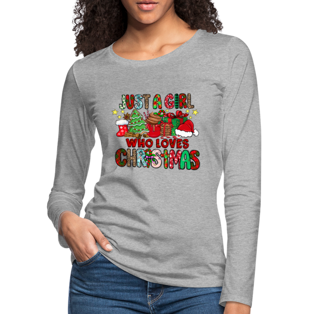 Just A Girl Who Loves Christmas - Premium Long Sleeve T-Shirt Color: white