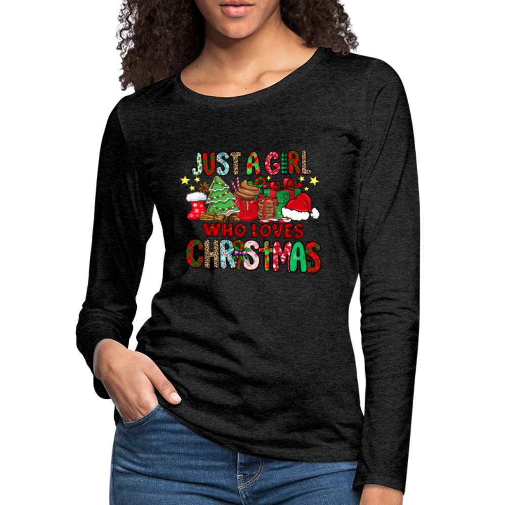 Just A Girl Who Loves Christmas - Premium Long Sleeve T-Shirt Color: white