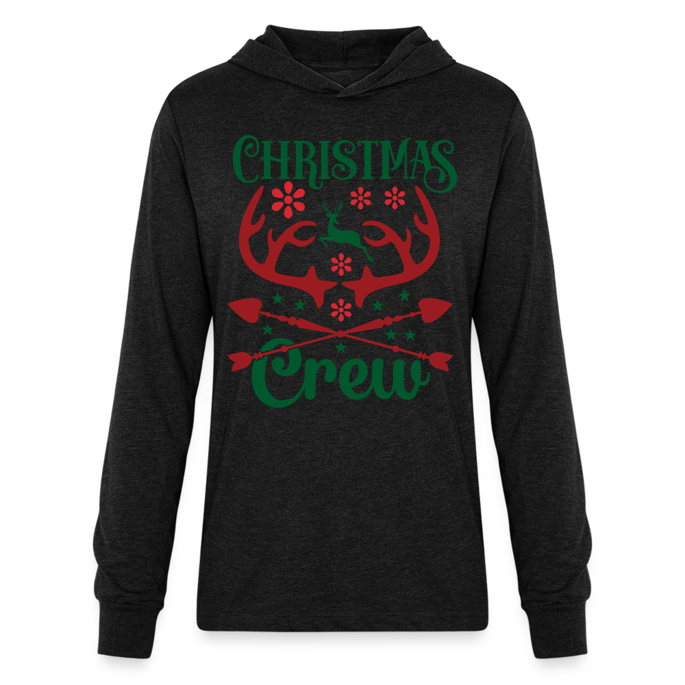 Christmas Crew Hoodie Shirt - Reindeer Antlers & Hearts Color: heather black