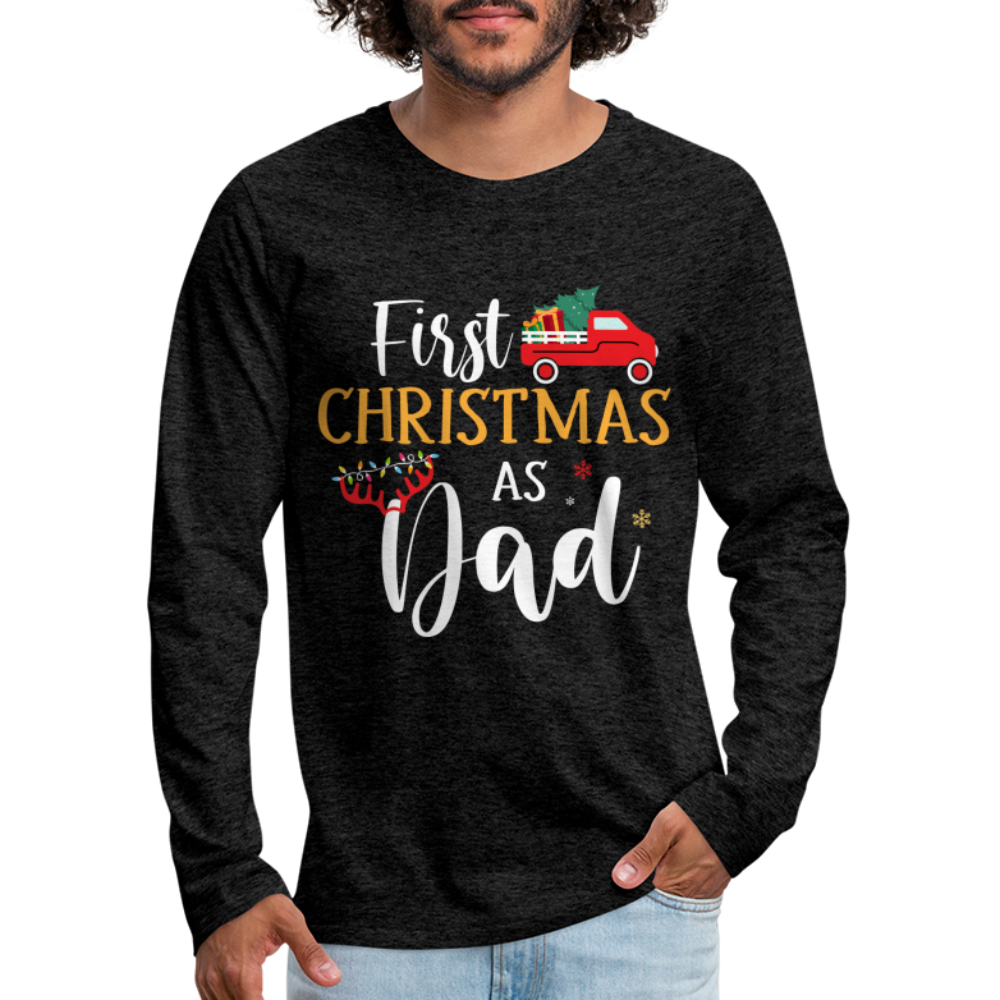 First Christmas As Dad Premium Long Sleeve T-Shirt Color: red