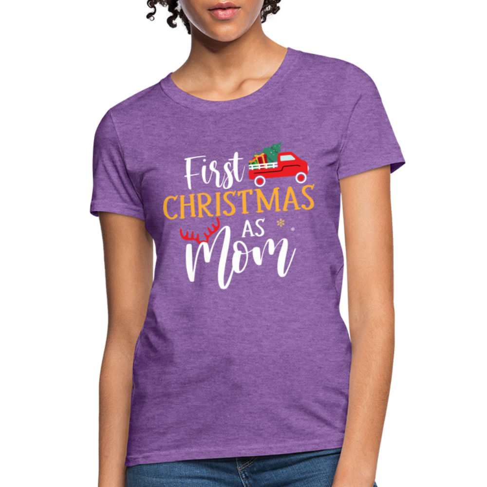 First Christmas As Mom T-Shirt - purple heather
