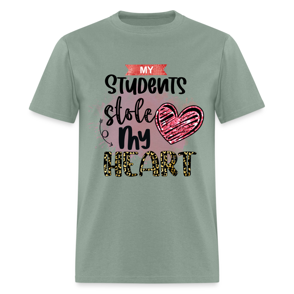 My Students Stole My Heart T-Shirt - sage