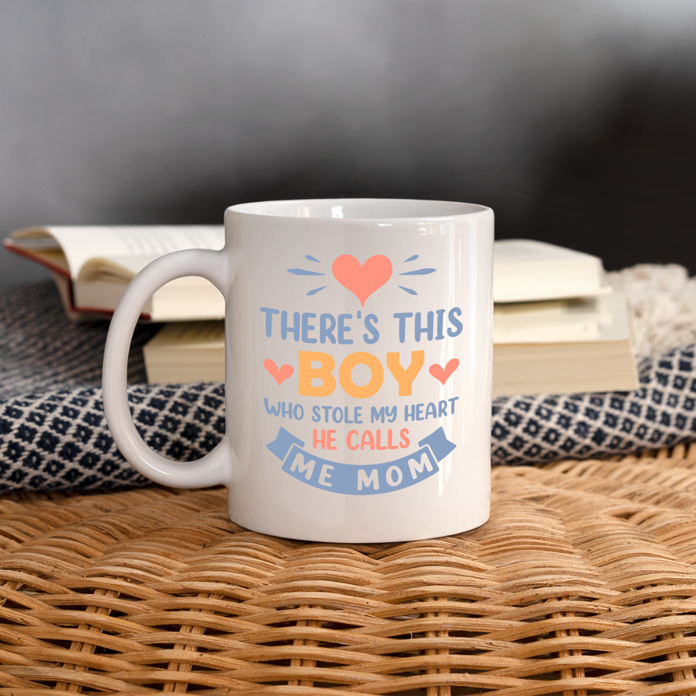 There's This Boy Who Stole My Heart, He Calls Me Mom Coffee Mug Color: One Size