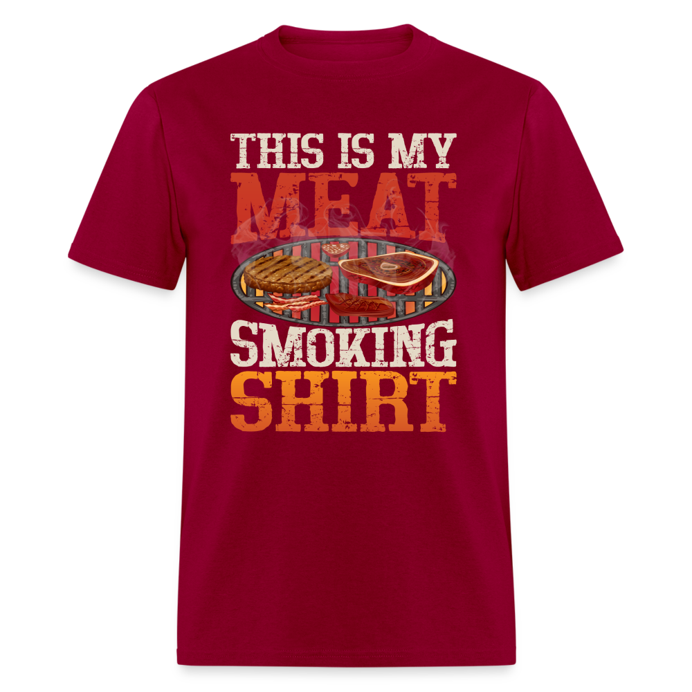 This Is My Meat Smoking Shirt (BBQ T-Shirt) - dark red