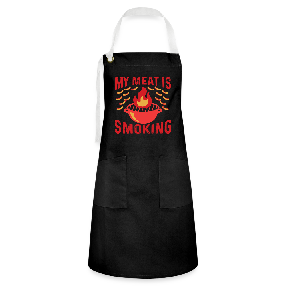 My Meat Is Smoking - Artisan Apron - black/white