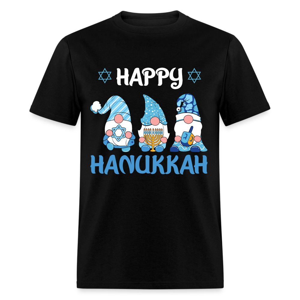 Happy Hanukkah T-Shirt (Jewish - Gnome) - black