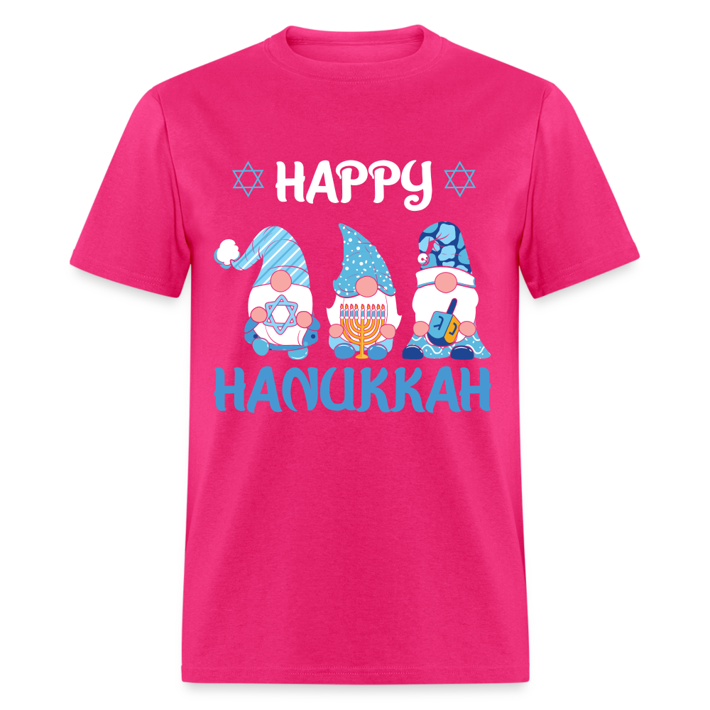 Happy Hanukkah T-Shirt (Jewish - Gnome) - fuchsia