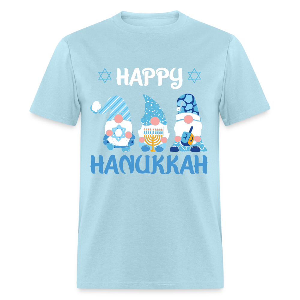 Happy Hanukkah T-Shirt (Jewish - Gnome) - powder blue