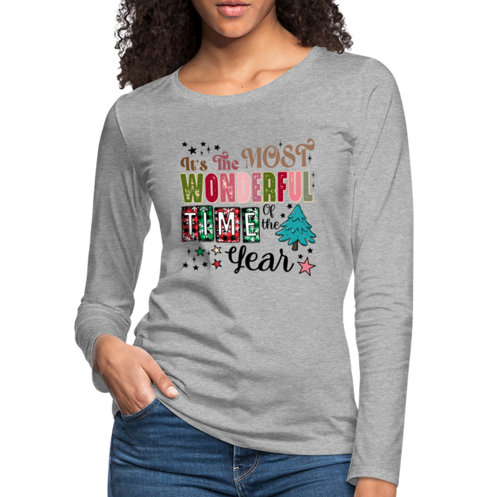 It's The Most Wonderful Time of the Year - Women's Premium Long Sleeve T-Shirt (Christmas) Color: white