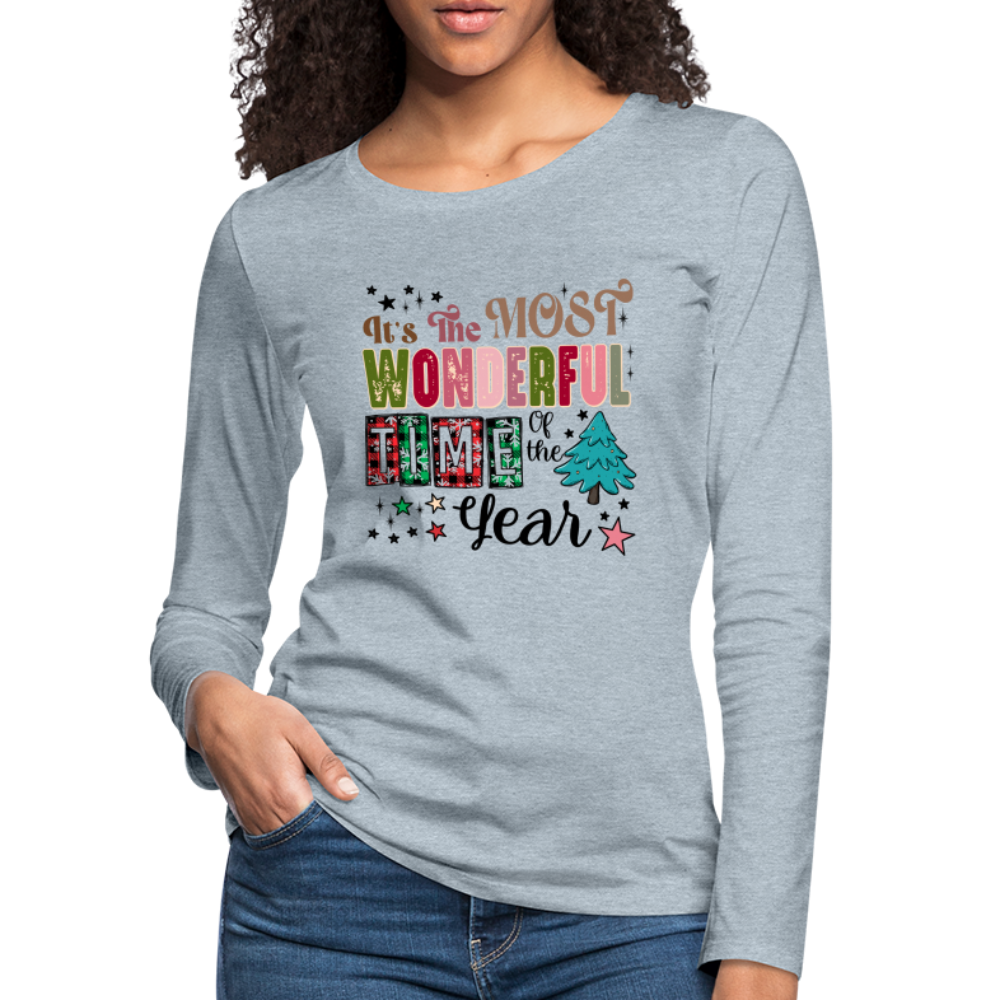 It's The Most Wonderful Time of the Year - Women's Premium Long Sleeve T-Shirt (Christmas) Color: white