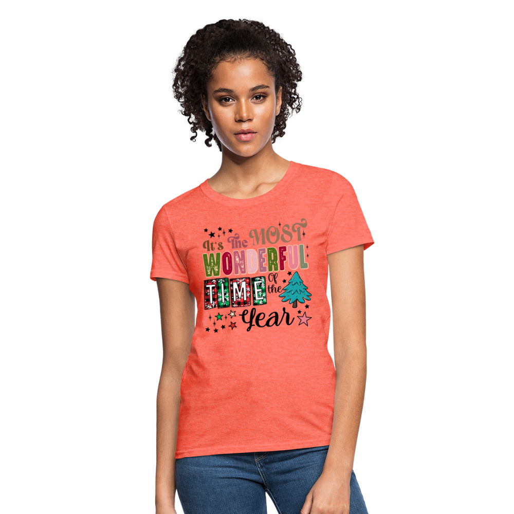 It's The Most Wonderful Time of the Year - Women's T-Shirt (Chirstmas) - heather coral