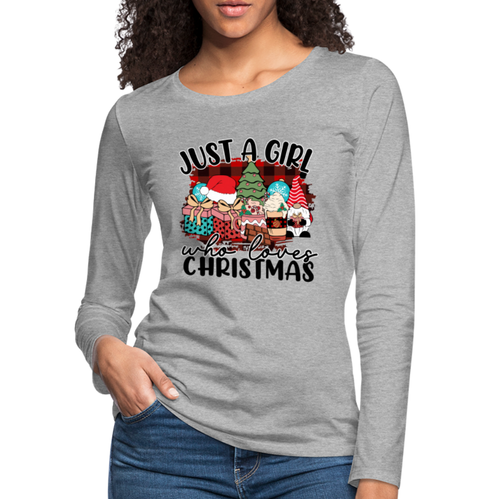 Just A Girl Who Loves Christmas - Women's Premium Long Sleeve T-Shirt Color: white