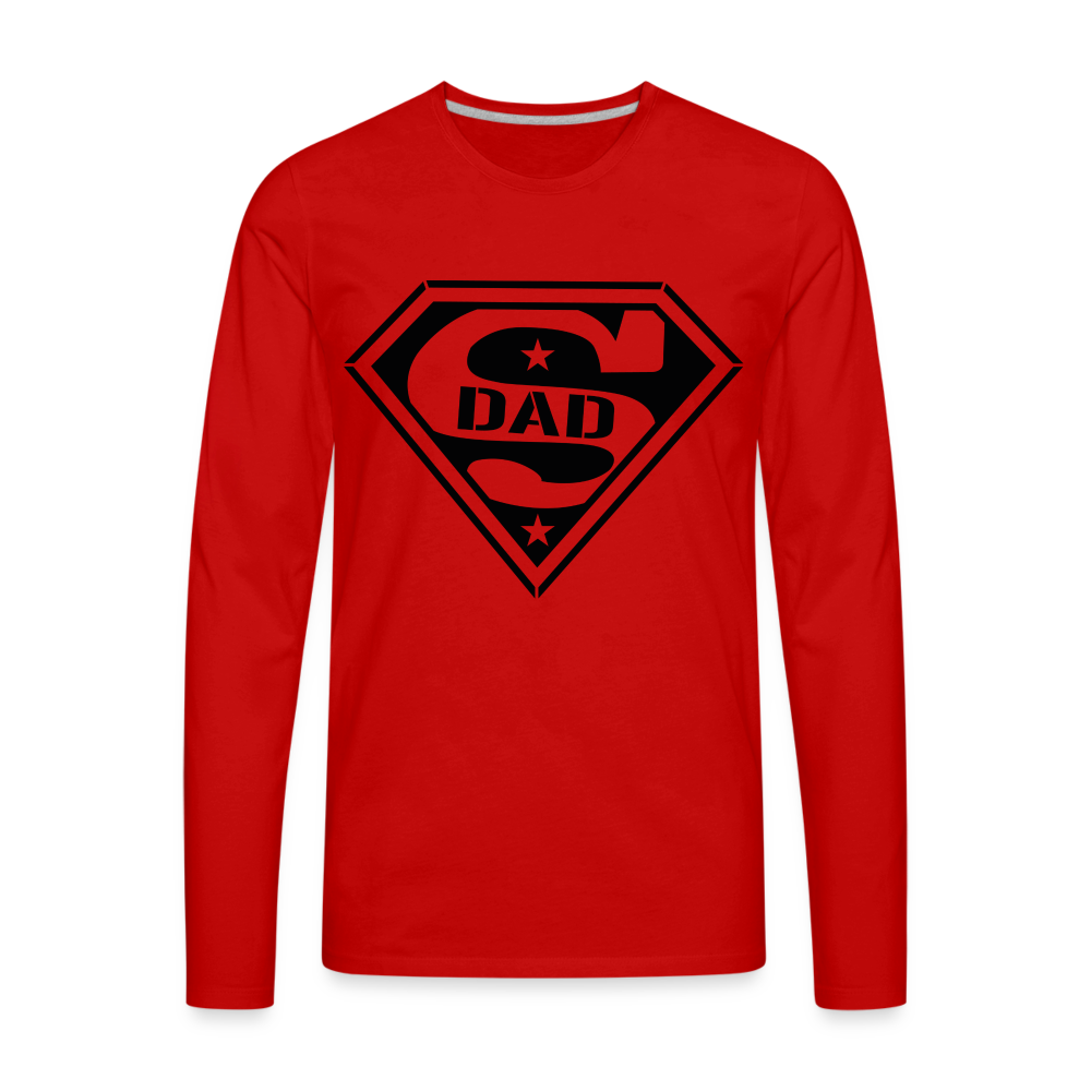 Super Dad : Men's Premium Long Sleeve T-Shirt (Customize) Color: white