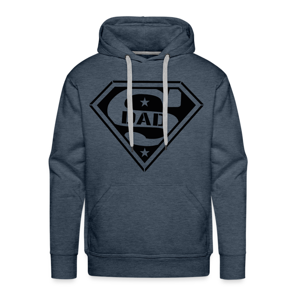 Super Dad Men’s Premium Hoodie (Customize) Color: heather denim