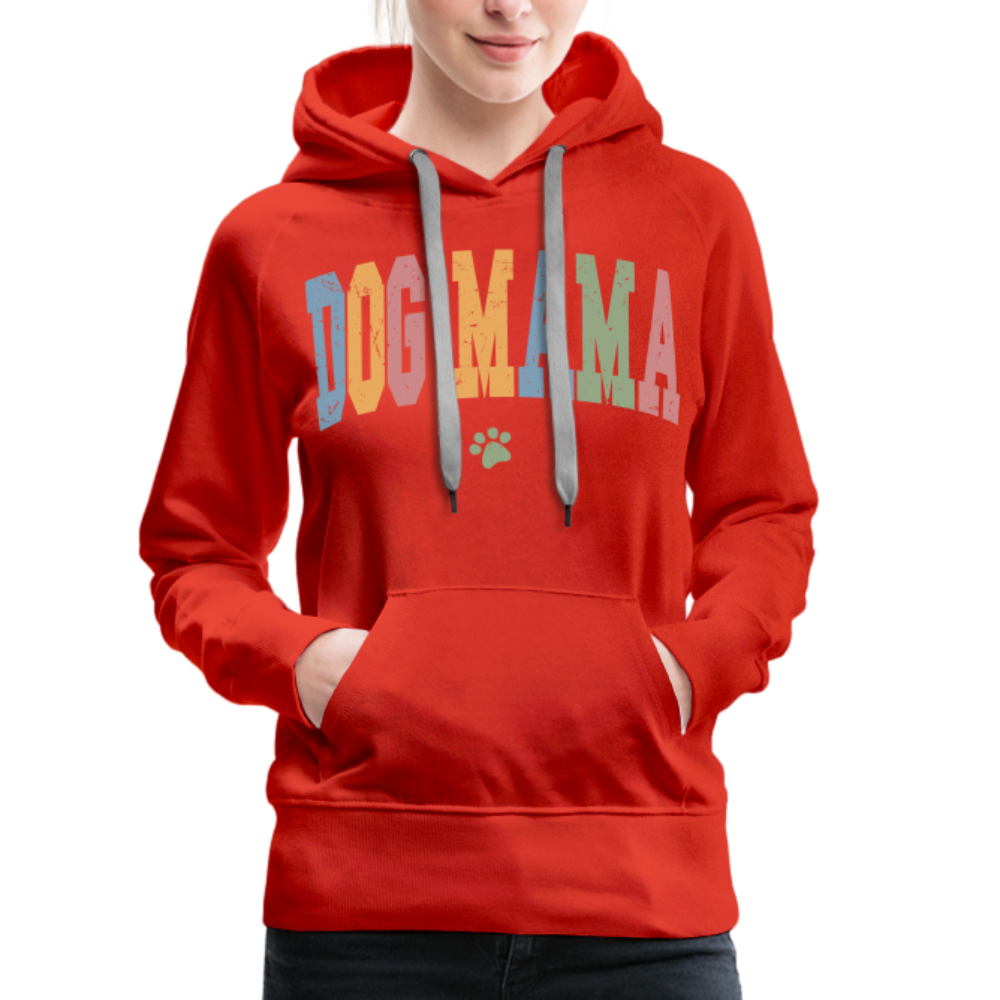 Dog Mama : Women’s Premium Hoodie - red