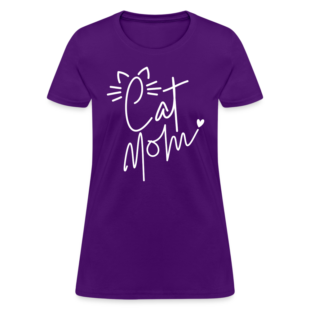Cat Mom T-Shirt - purple