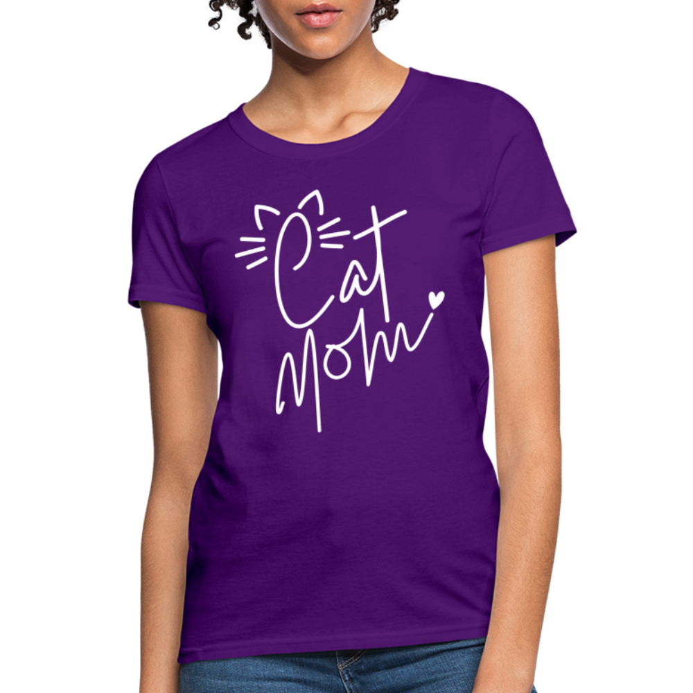 Cat Mom T-Shirt - purple