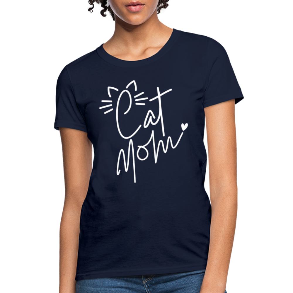 Cat Mom T-Shirt - navy