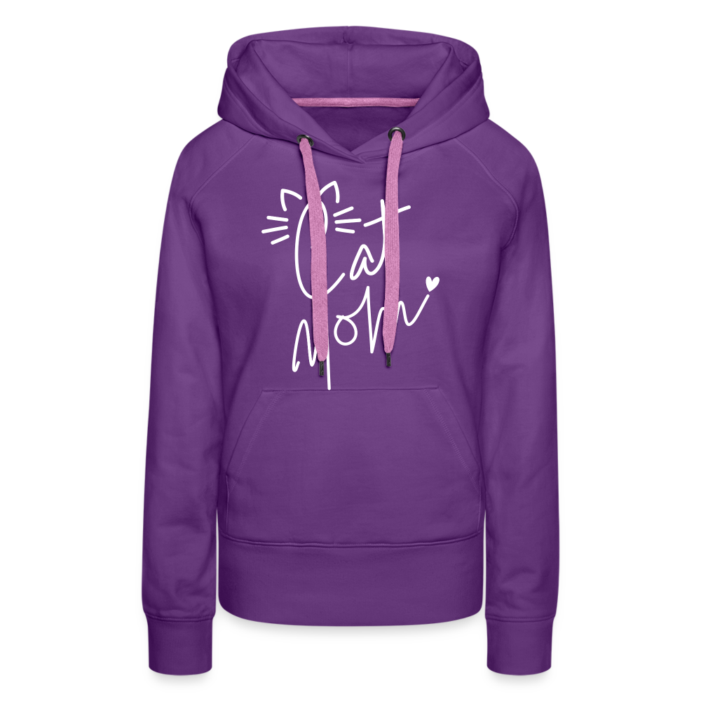 Cat Mom Premium Hoodie (White Letters) - purple