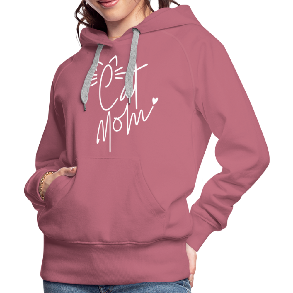 Cat Mom Premium Hoodie (White Letters) - mauve
