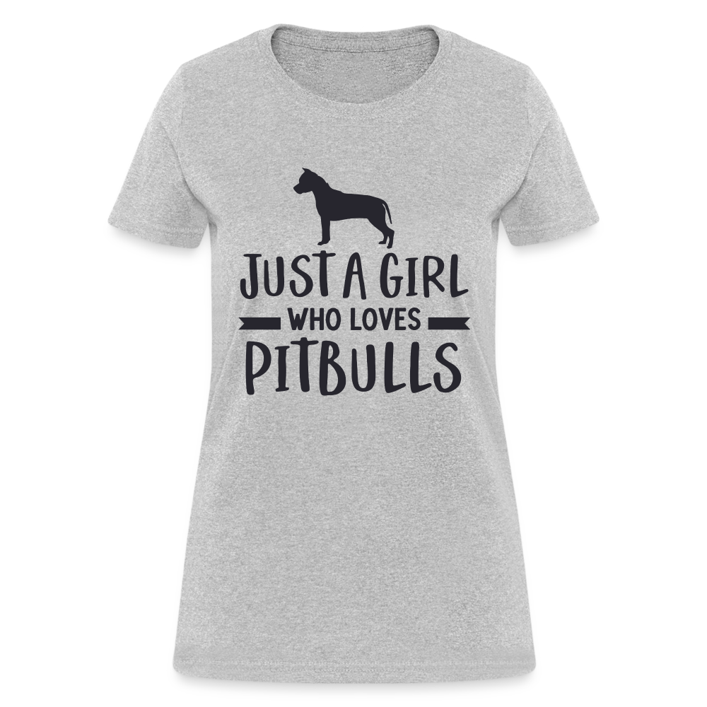 Just a Girl Who Loves Pitbulls T-Shirt - heather gray