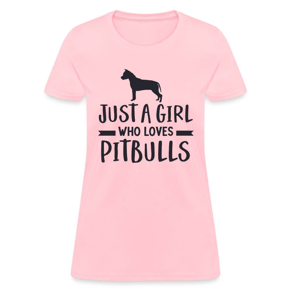 Just a Girl Who Loves Pitbulls T-Shirt - pink