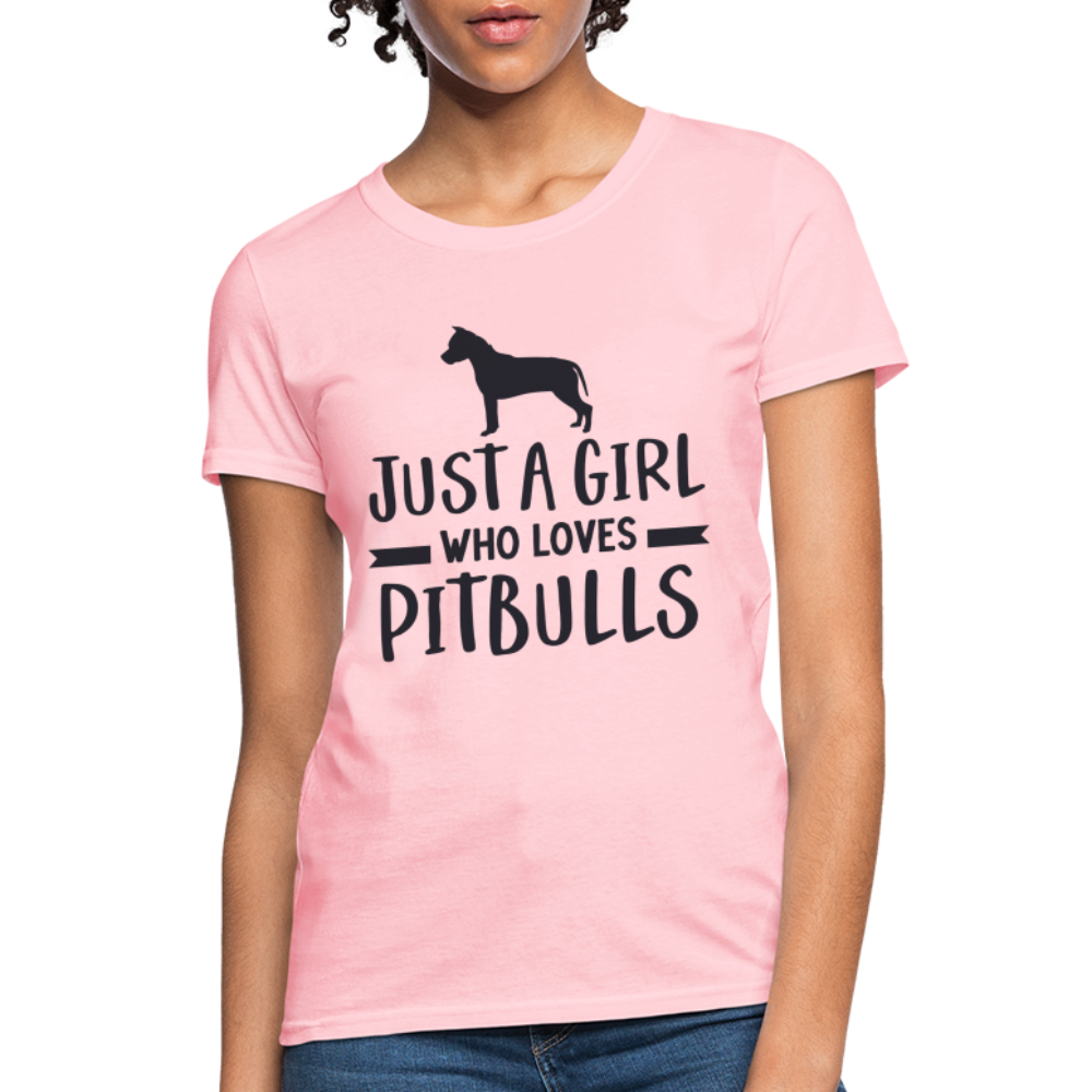 Just a Girl Who Loves Pitbulls T-Shirt - pink