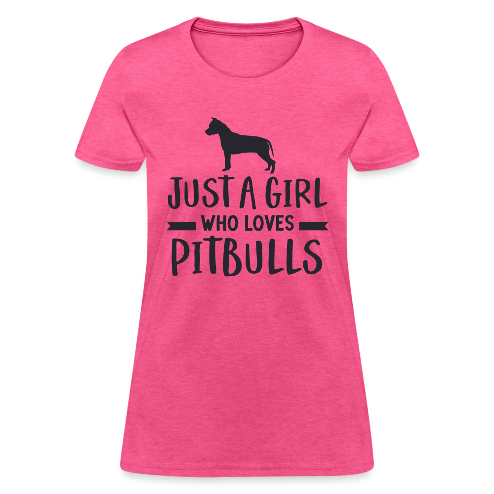 Just a Girl Who Loves Pitbulls T-Shirt - heather pink