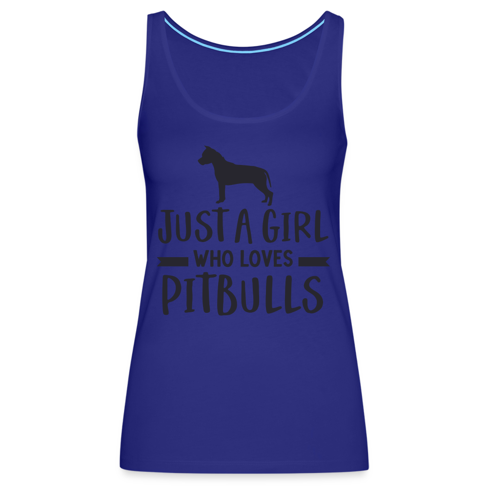 Just a Girl Who Loves Pitbulls : Women’s Premium Tank Top - royal blue