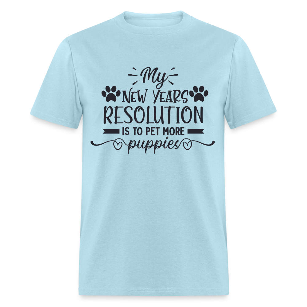My New Years Resolution Is To Pet More Puppies T-Shirt - powder blue