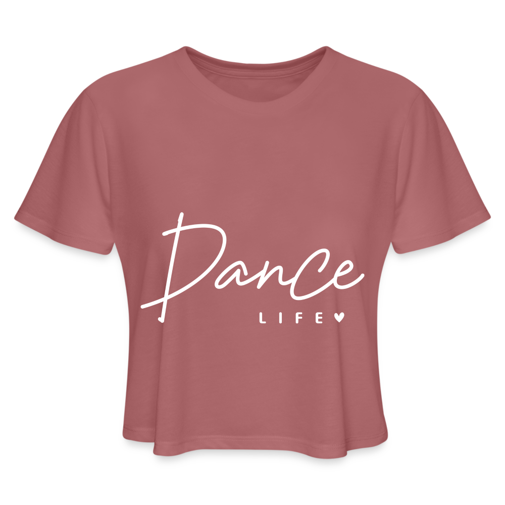 Dance Life Cropped T-Shirt Color: mauve